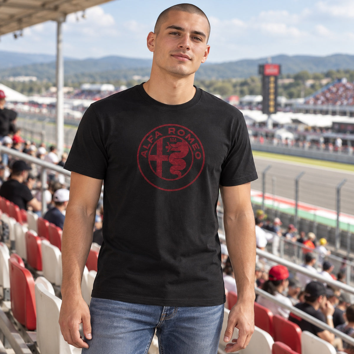 Alfa Romeo Serpentine T-Shirt – Black – illustrative photo (AI)