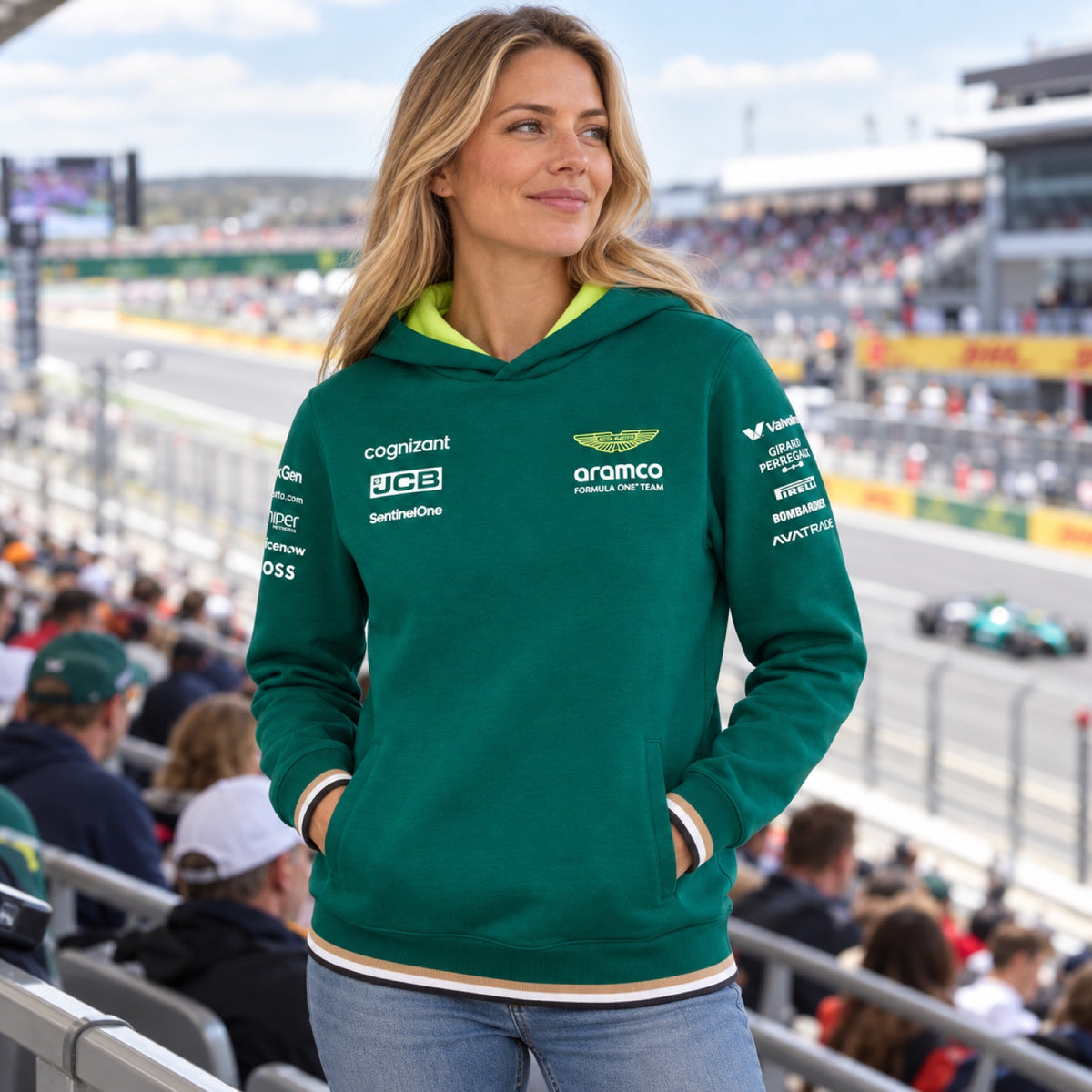 Aston Martin F1 Team Team-Hoodie – Grün – Illustrationsfoto (KI)