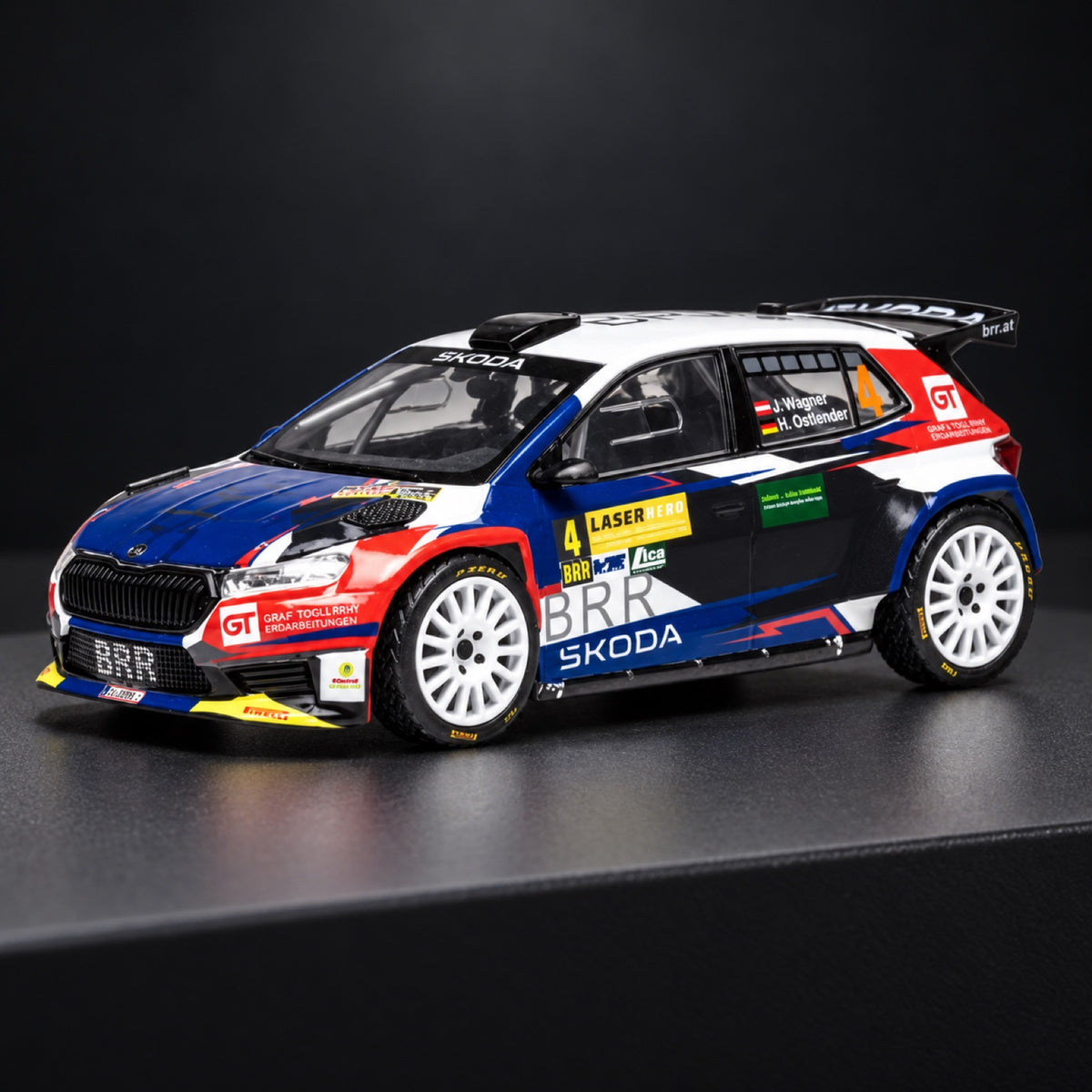 IXO Škoda Fabia Rally2 Model – Lavanttal Rally 2024 #4 Wagner – Ostlender – illustrative photo (AI)