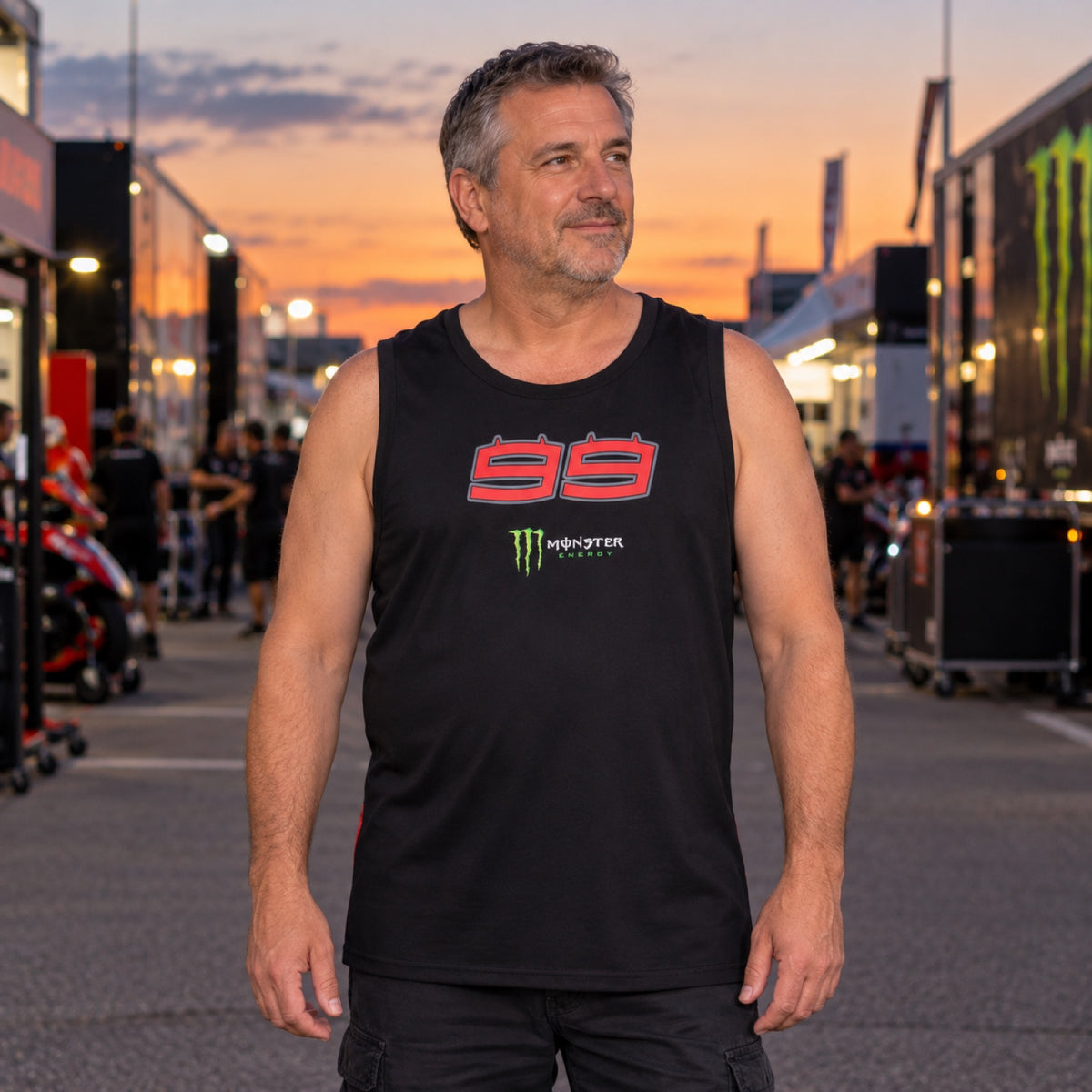 Jorge Lorenzo 99 Tanktop – Schwarz – Illustrationsfoto (KI)
