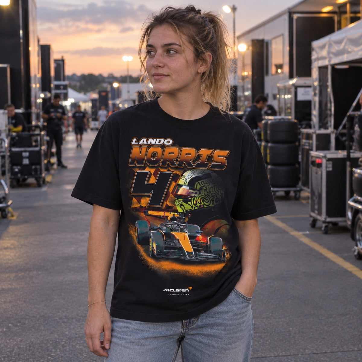 McLaren F1 Lando Norris IGNITION T-Shirt – Black – ilustrační foto 2 (AI)