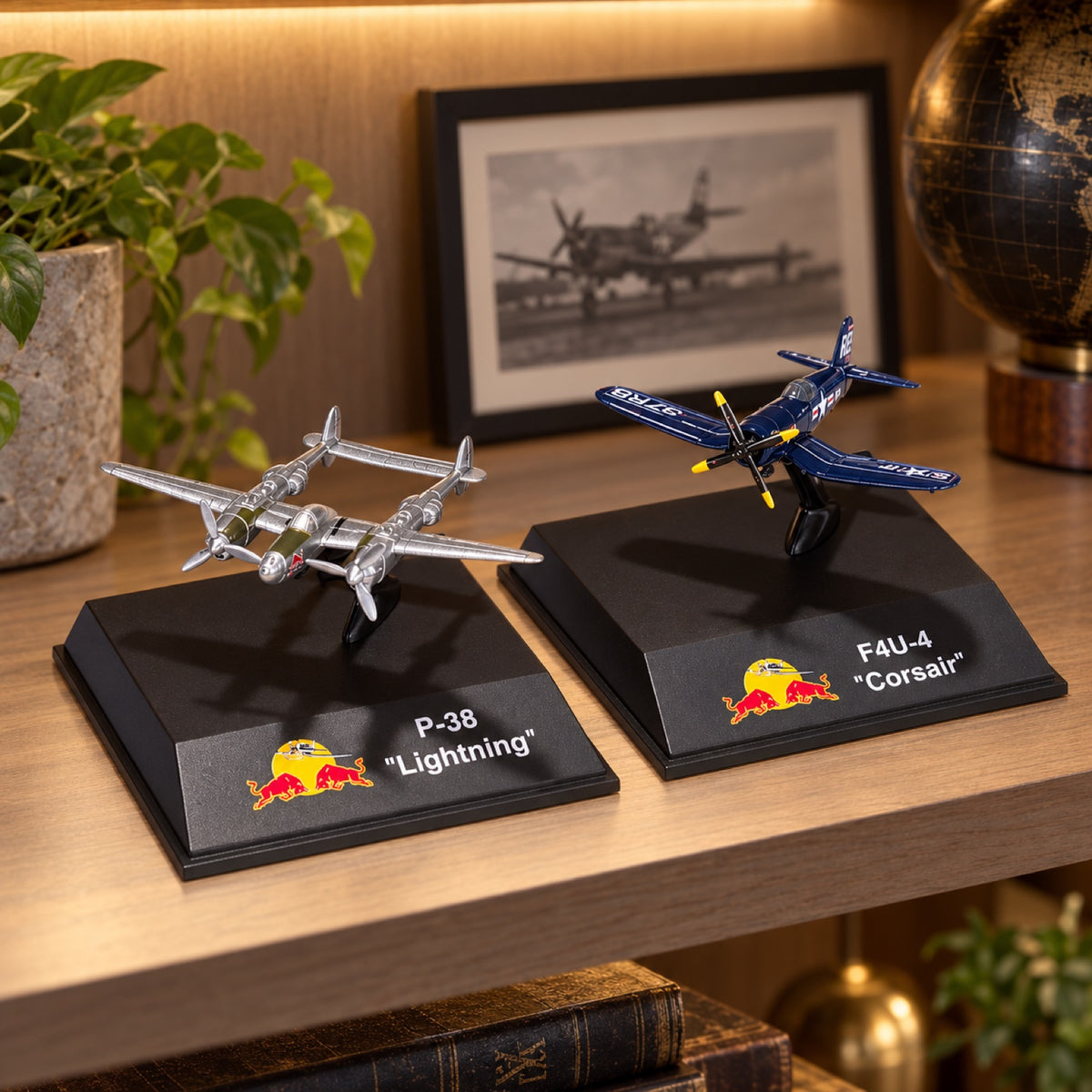 The Flying Bulls P38 / F-4U New Ray Flugzeugmodelle – Illustrationsfoto (KI)