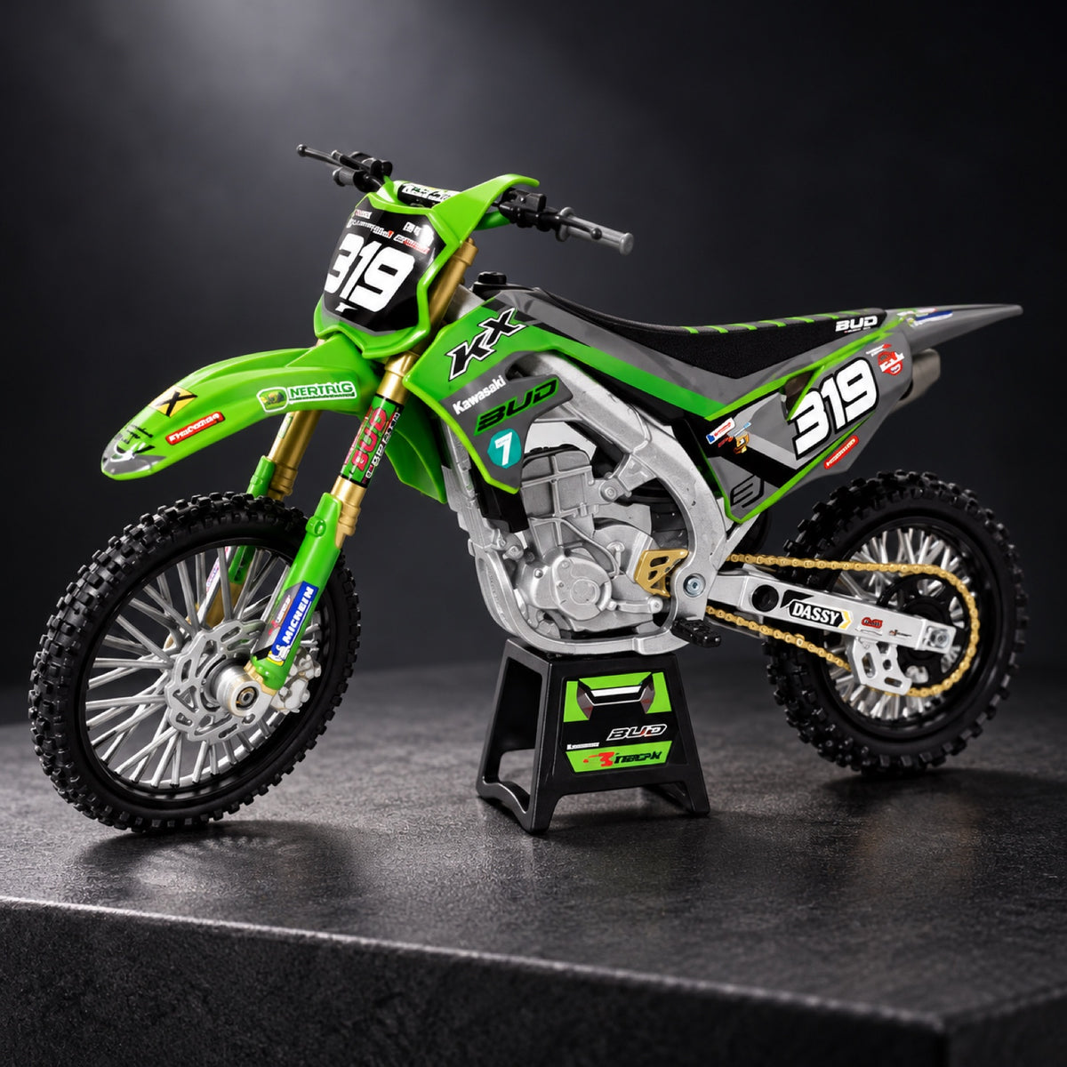 Kawasaki KX450 Q.M. Prugnieres Motorradmodell – Illustrationsfoto (KI)