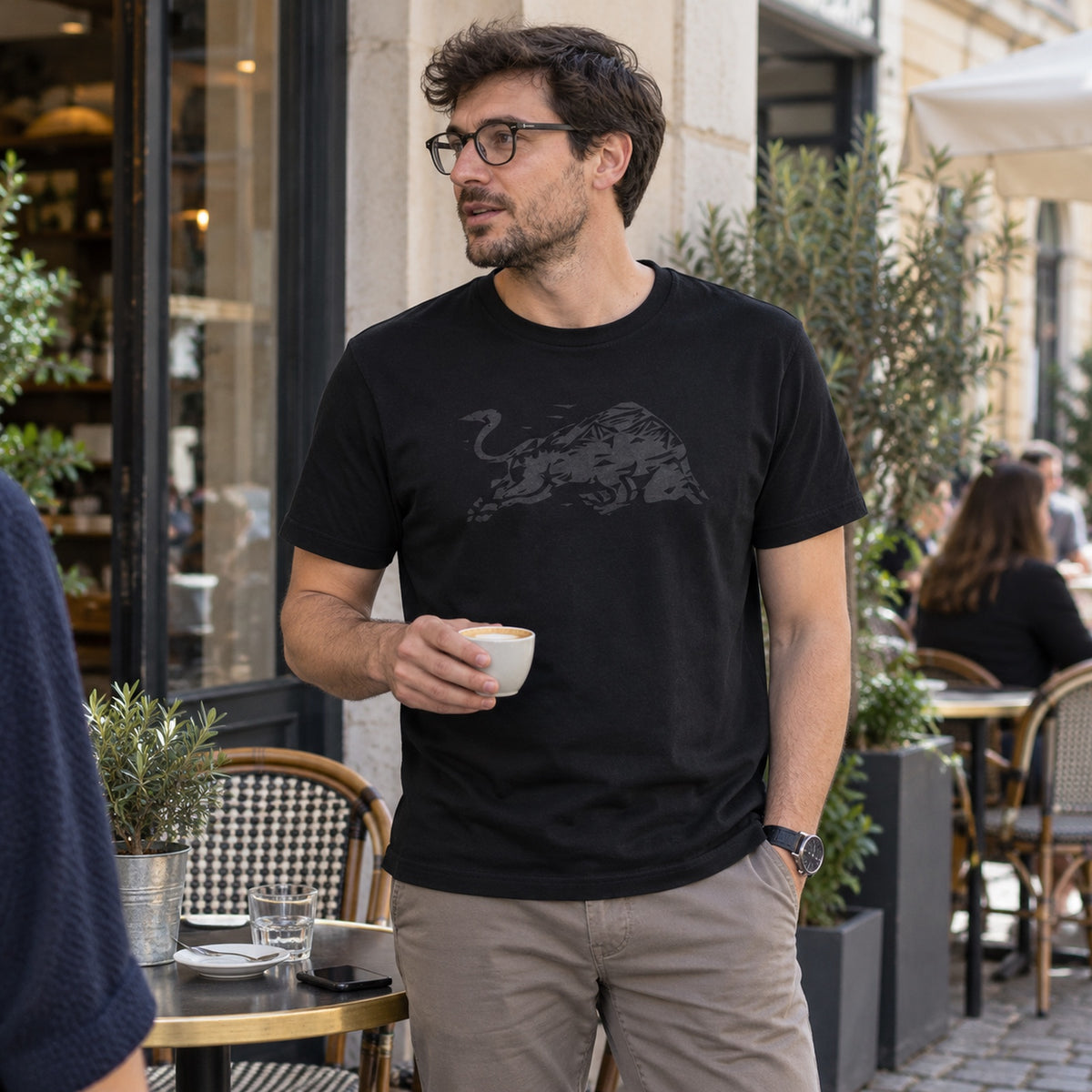 Red Bull Ring Paddock Fan-T-Shirt – Schwarz – Illustrationsfoto (KI)