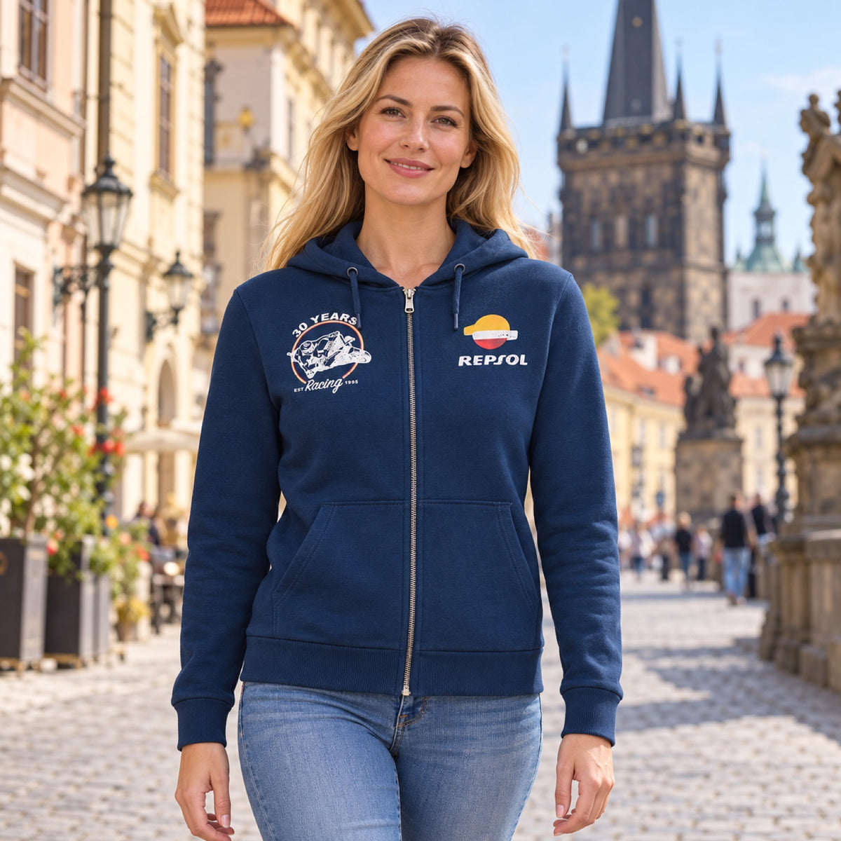 Repsol Honda MotoGP Fan-Hoodie mit Motiv „30 Jahre“ – Illustrationsfoto (KI)