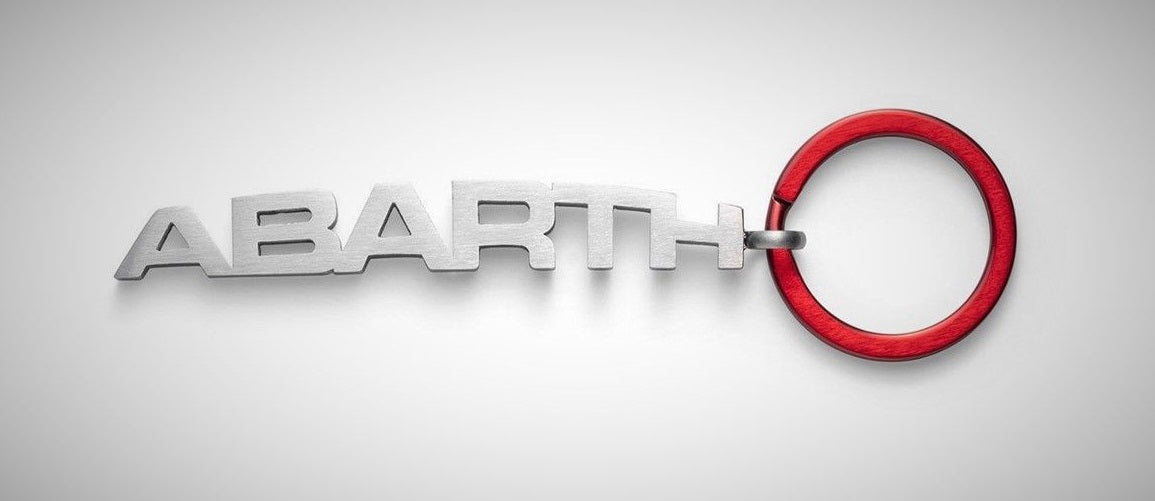 Abarth metal keyring with red ring – official product