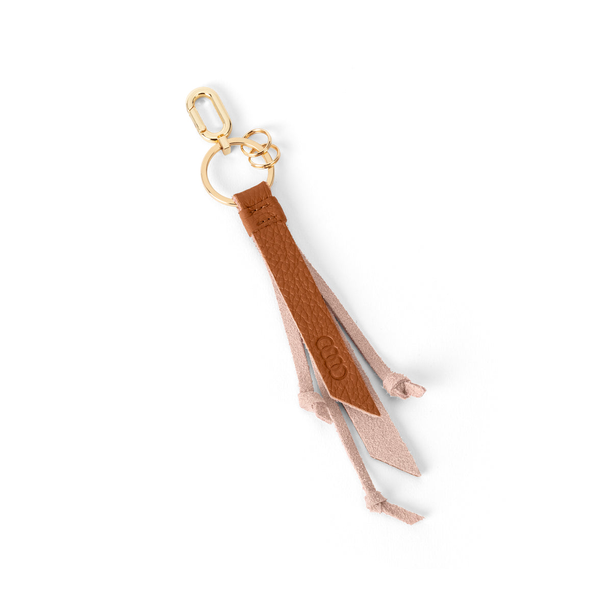 Audi Women's Leather Keyring with Tassels – Brown