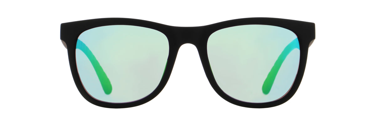 Red Bull Spect Sonnenbrille ECOS schwarz mit grünen Gläsern