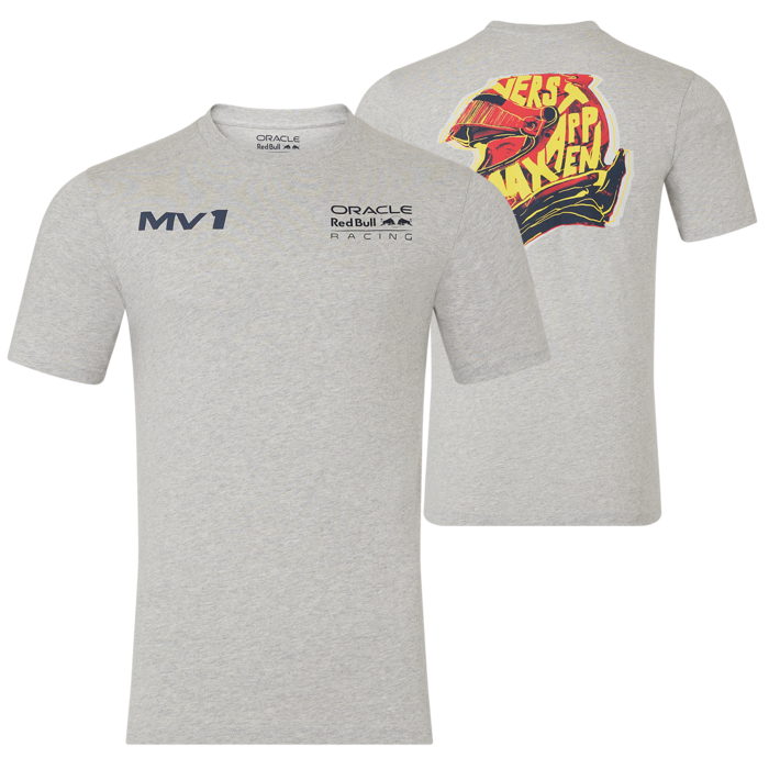 Max Verstappen T-Shirt – Red Bull Racing F1 HELMET grau