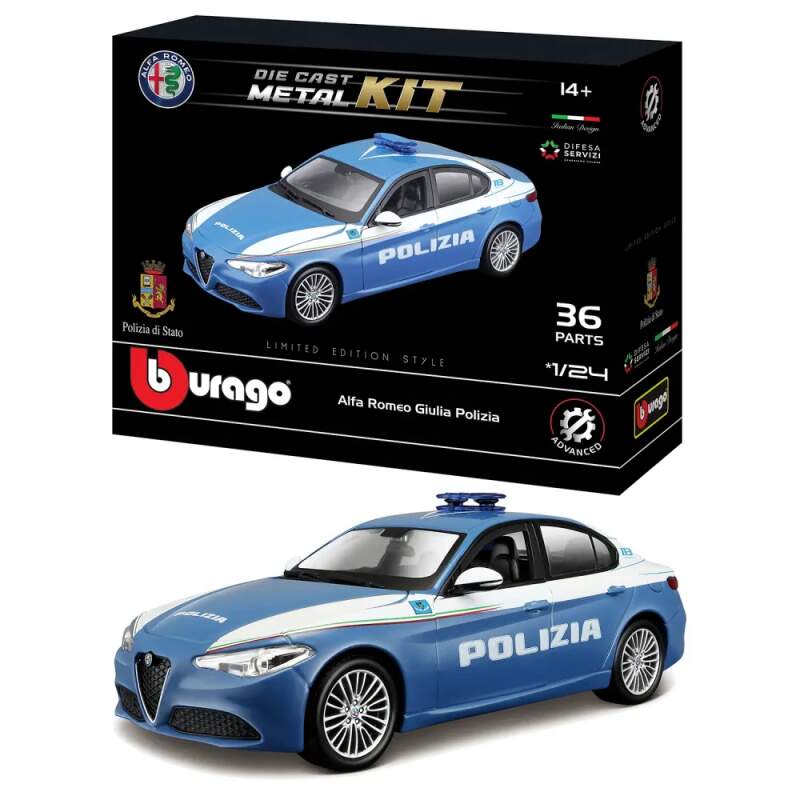 Model Bburago stavebnice Alfa Romeo Giuglia Polizia