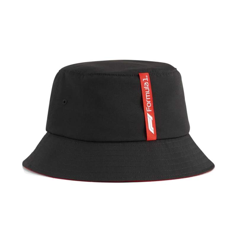 Formula 1 fan bucket hat with logo, black