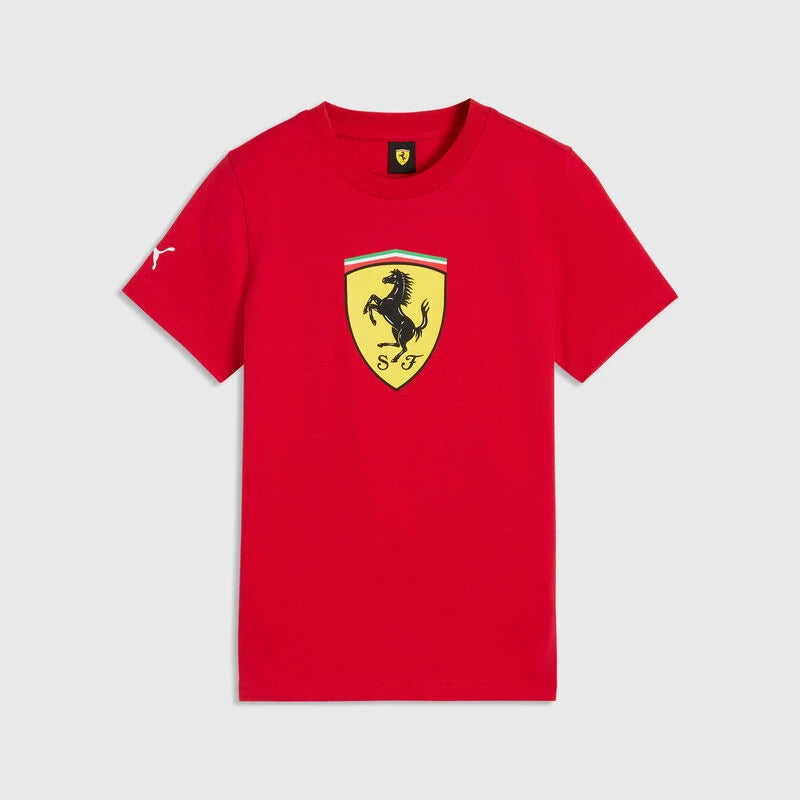 Scuderia Ferrari Kids' T-Shirt with Large Shield – Red