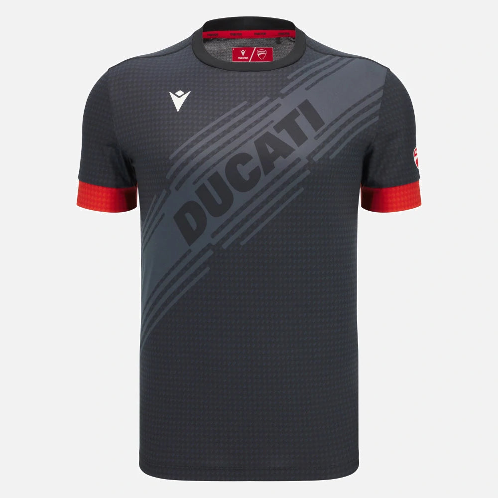 Ducati x Macron Sport-T-Shirt mit Logo – Dunkelgrau