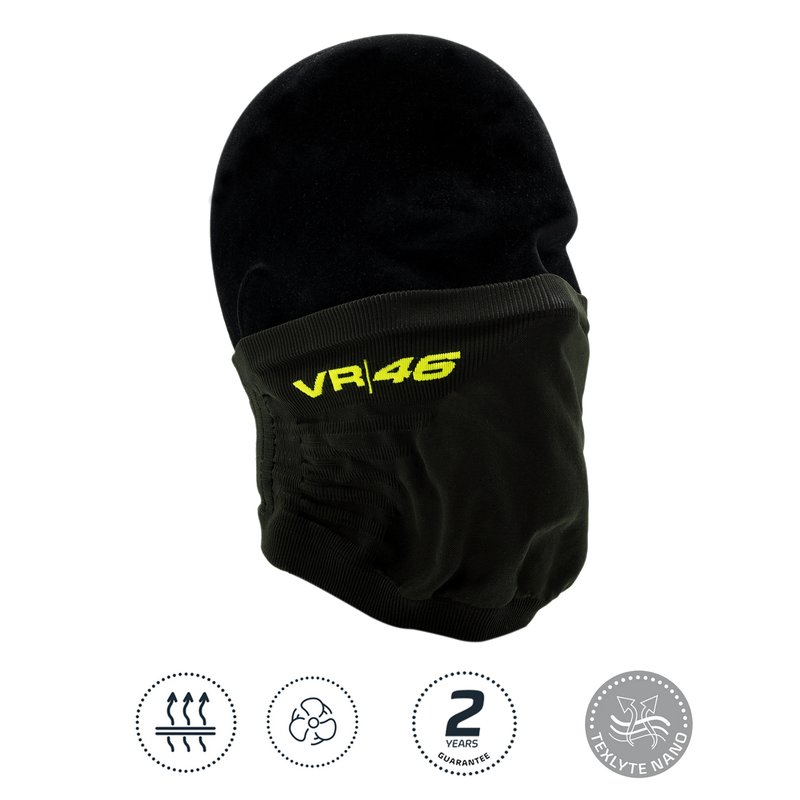 Valentino Rossi VR46 Gesichtsmaske mit Halswärmer schwarz