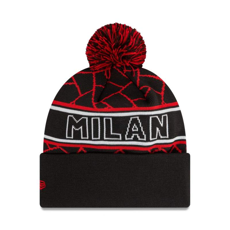 AC Milan vintage winter beanie black with pompom