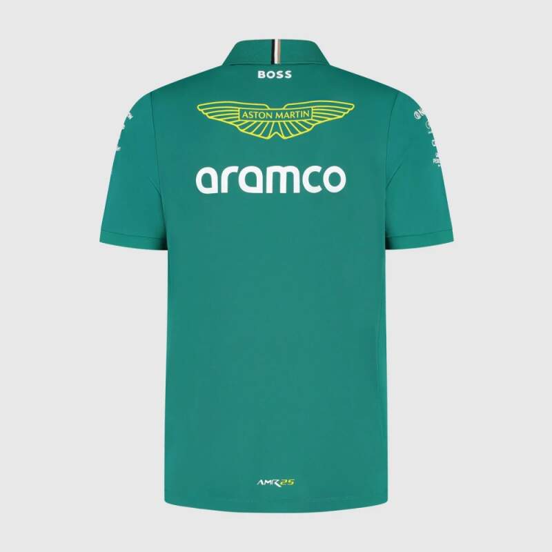 Aston Martin F1 Team Team-Poloshirt mit Sponsorenlogos