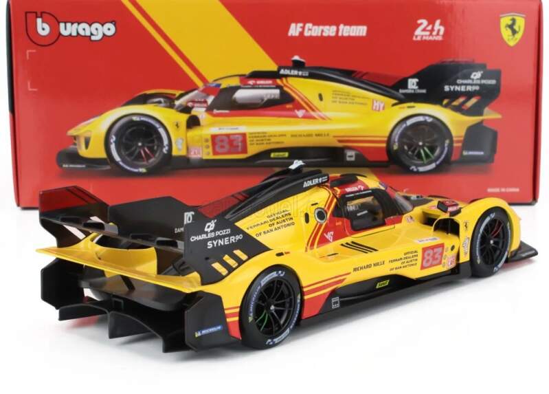 Modell Bburago Ferrari 499P Nr. 83 Le Mans 2024 im Maßstab 1:18, AF Corse