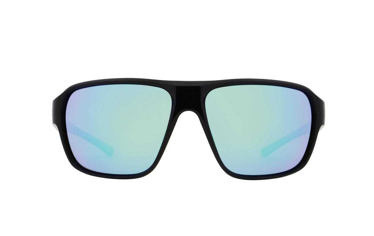 Red Bull Spect Sonnenbrille CHOP schwarz mit grün-violetten Gläsern