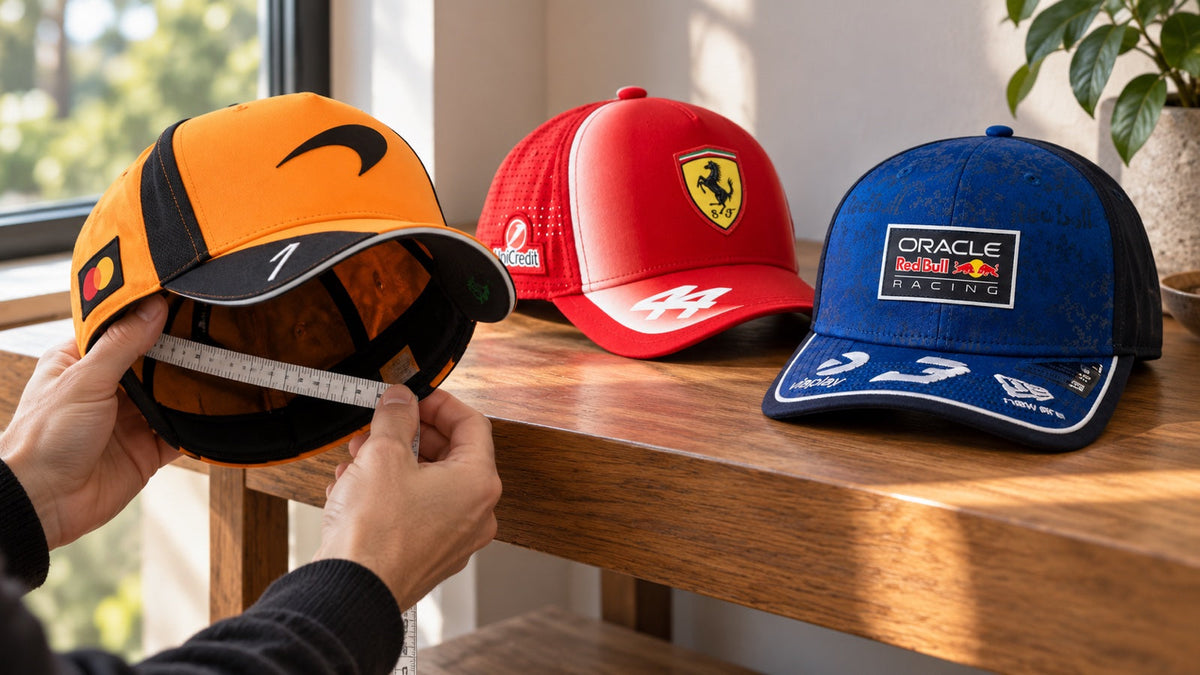 Caps der F1-Fahrer: Übersicht, Größen und Schnitte – mit KI erstelltes Illustrationsbild