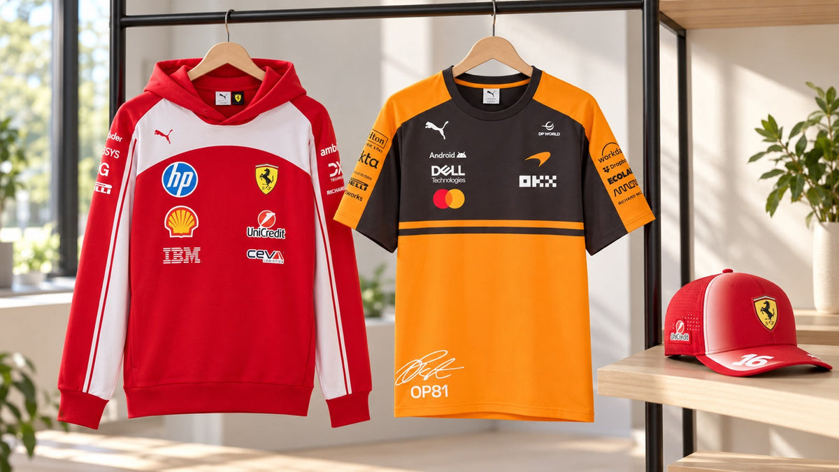 F1-Teamkollektionen 2026: Ferrari vs McLaren vs Red Bull vs Mercedes – Unterschiede und was man wählen sollte – mit KI erstelltes Illustrationsbild