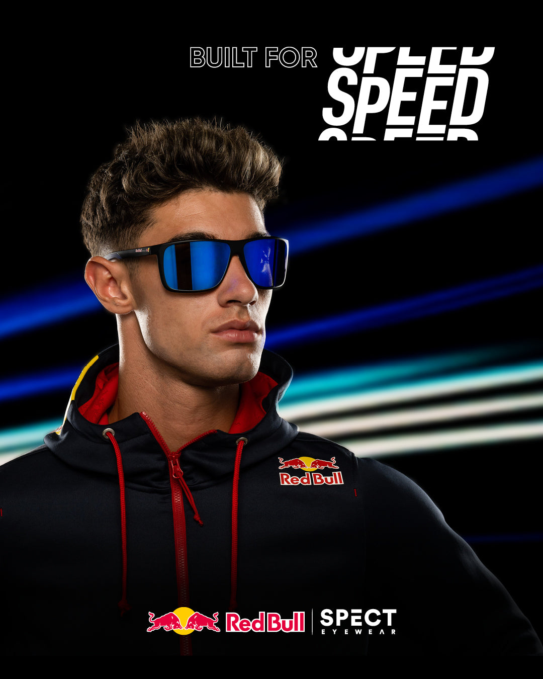 Red Bull Spect Sonnenbrille TAIN schwarz mit orangefarbenen Gläsern