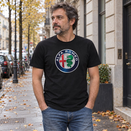 Alfa Romeo AR Logo T-Shirt – Black – ilustrační foto (AI)