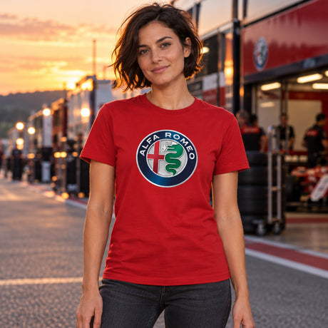 Alfa Romeo AR Logo T-Shirt – Red – illustrative photo (AI)