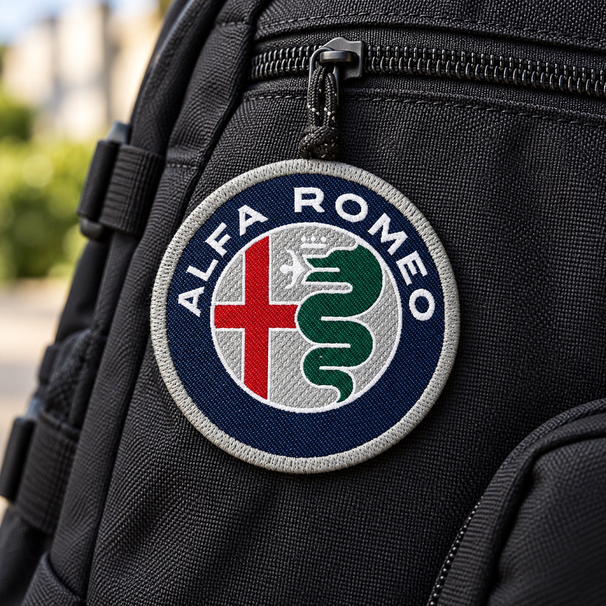 Alfa Romeo Logo-Aufnäher – 75 mm – Illustrationsfoto (KI)
