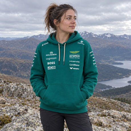 Aston Martin F1 Team Hoodie with Sponsor Logos – ilustrační foto 2 (AI)