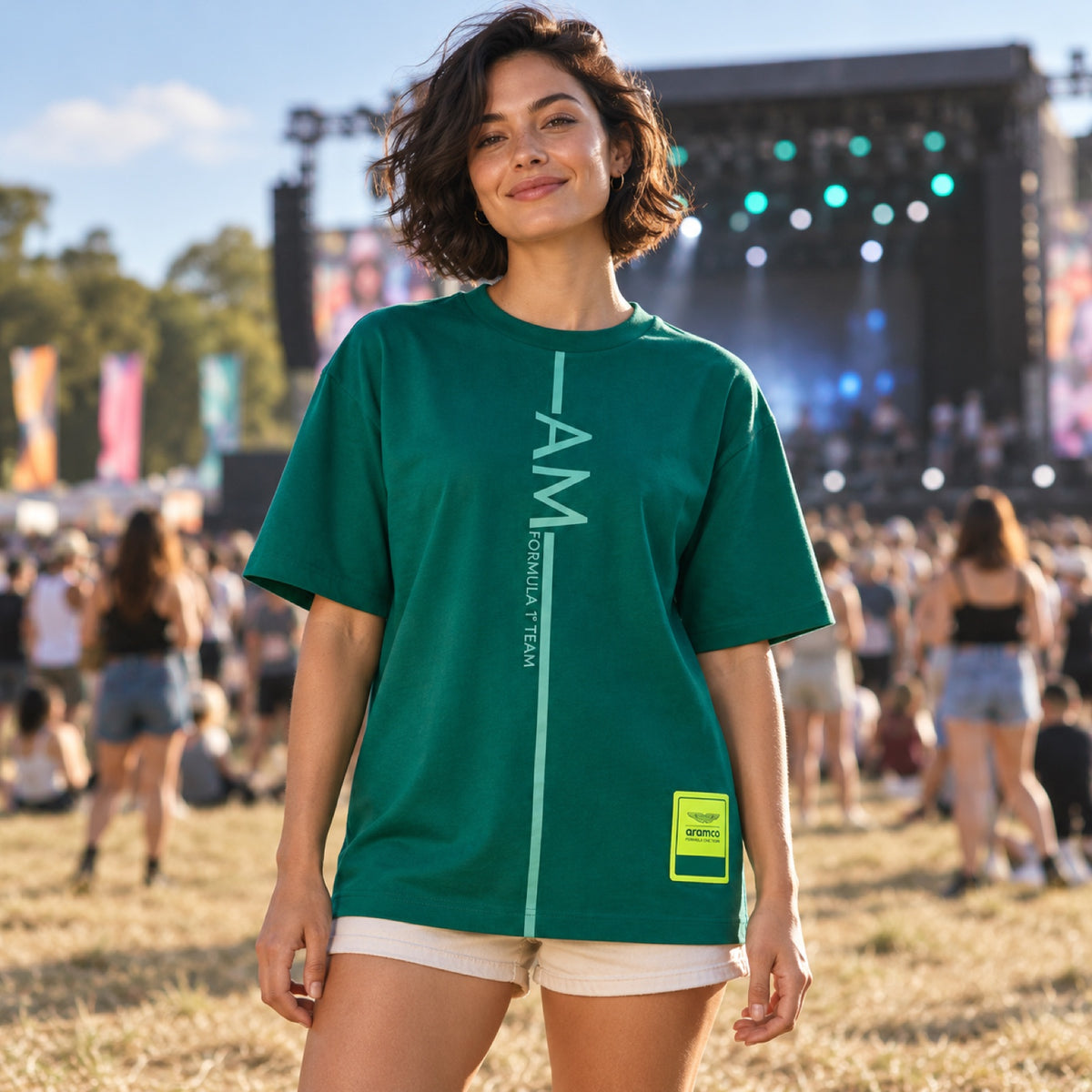 Aston Martin F1 Team Oversize-Freizeit-T-Shirt – Grün – Illustrationsfoto (KI)