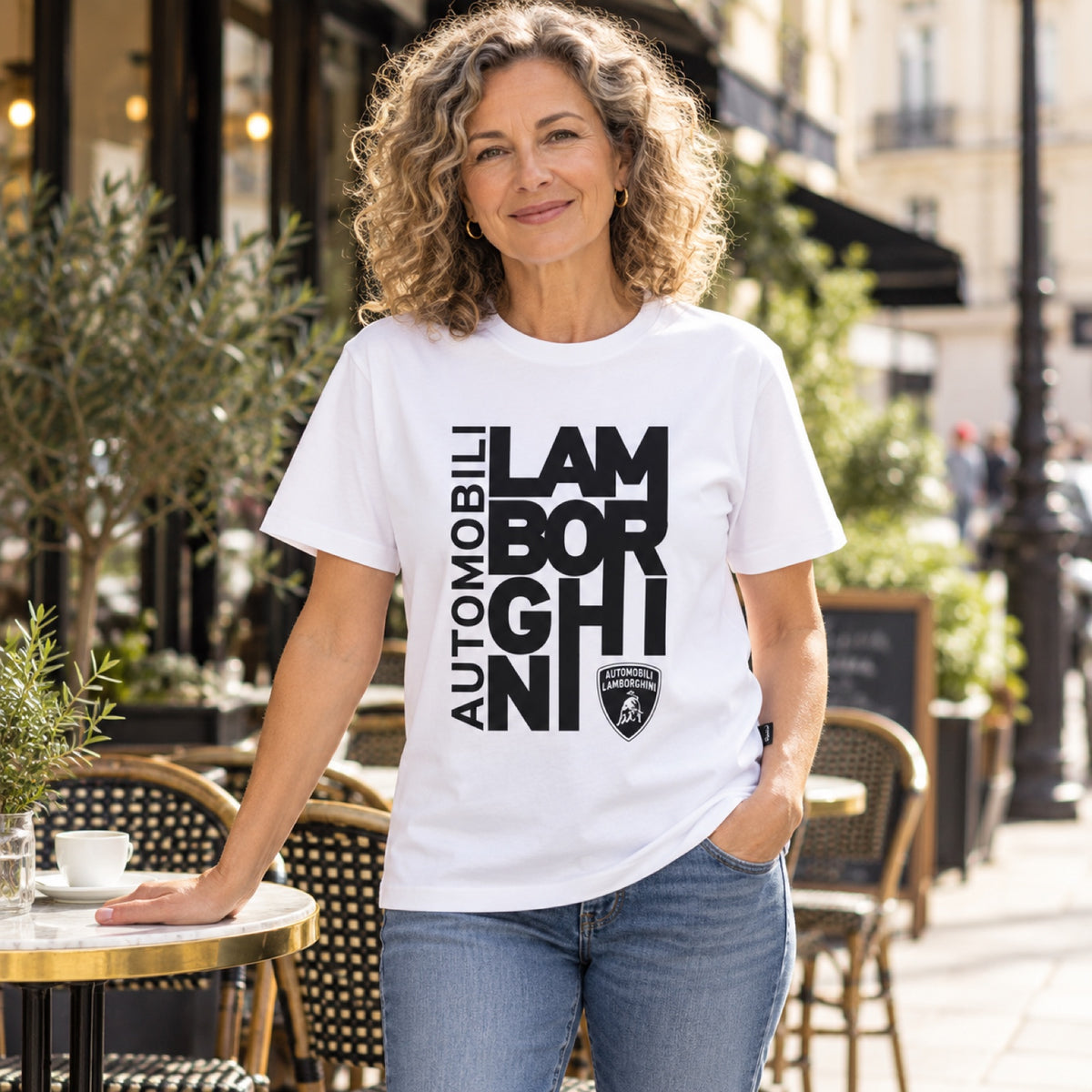 Automobili Lamborghini Casual T-Shirt – White – illustrative photo (AI)