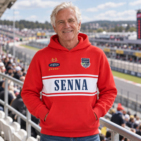 Ayrton Senna Legend Hoodie – Rot – Illustrationsfoto (KI)