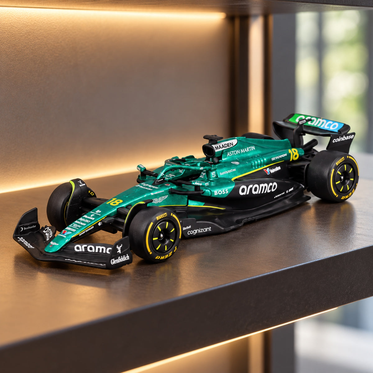 Modell Bburago Aston Martin F1 AMR25 #18 Lance Stroll 2025 – Illustrationsfoto (KI)