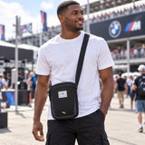 BMW Motorsport Shoulder Bag with Logo – Black – illustrative photo (AI)