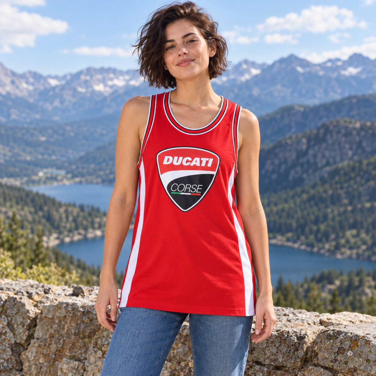 Ducati Corse Herren-Tanktop mit Logo – Illustrationsfoto (KI)