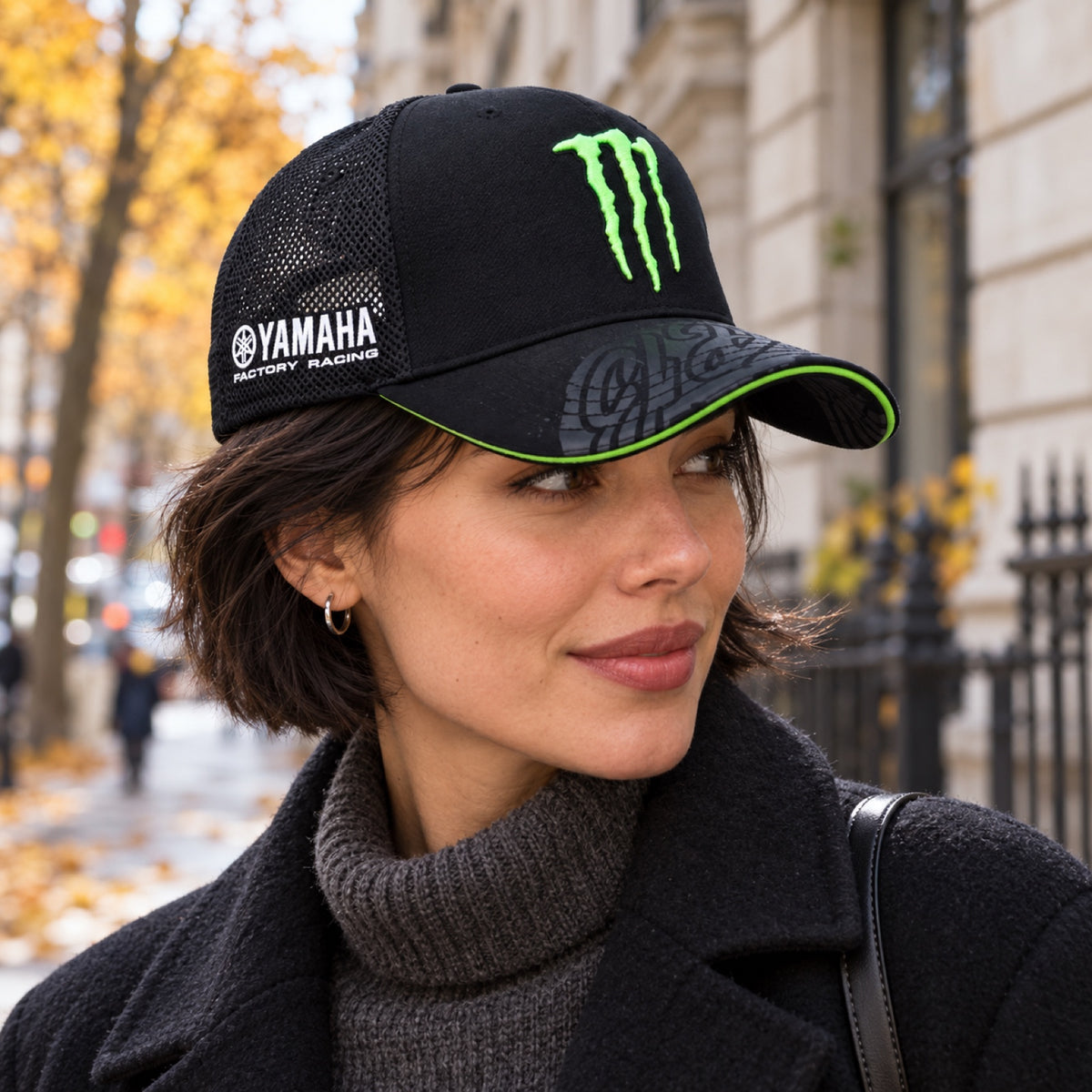 Fabio Quartararo – Monster Energy Sponsoren-Cap mit gebogenem Schirm – Illustrationsfoto (KI)