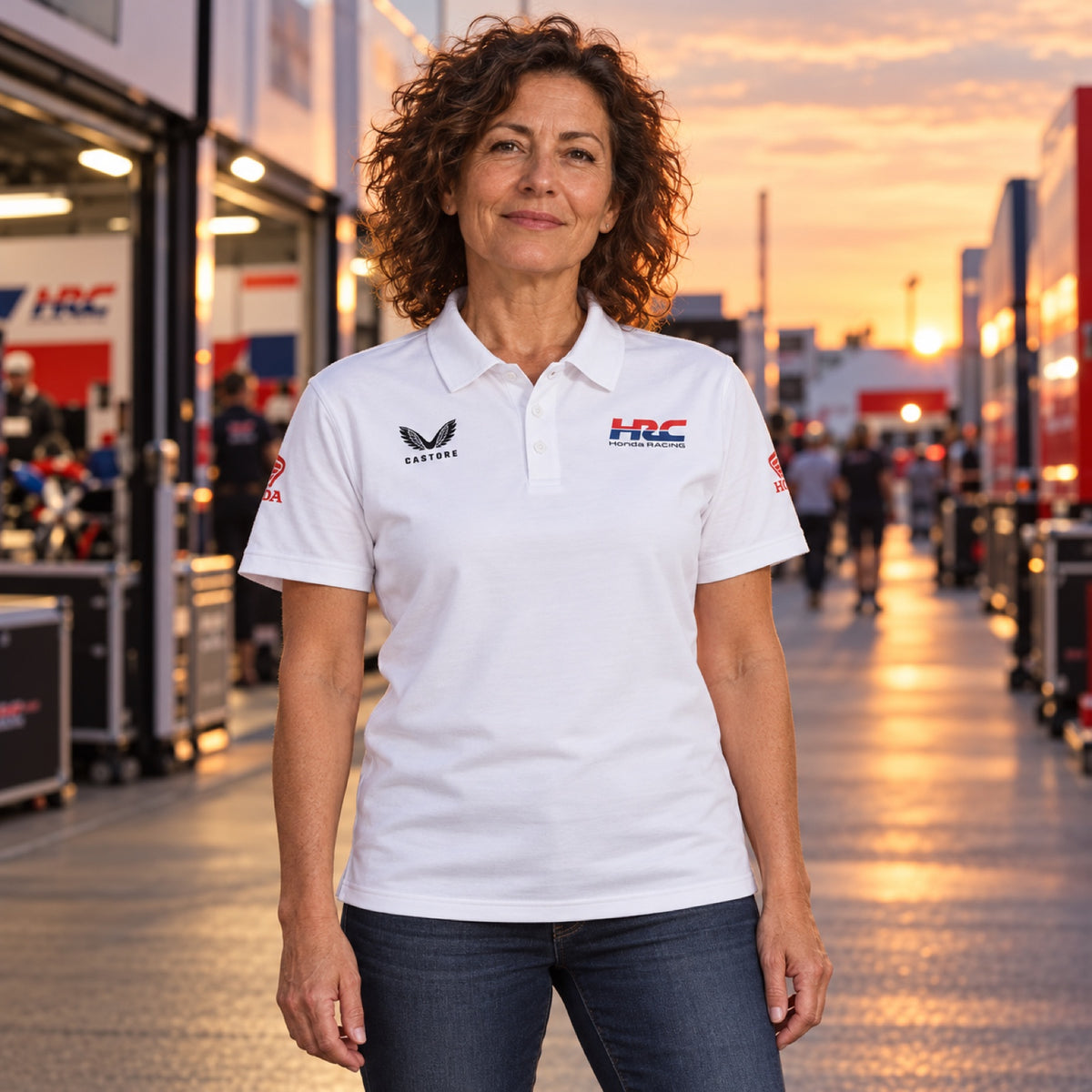 HRC Honda MotoGP HRC Team Polo – White – illustrative photo (AI)
