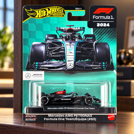 Hot Wheels F1 Premium Modell – George Russell Mercedes AMG Petronas F1 – Illustrationsfoto (KI)
