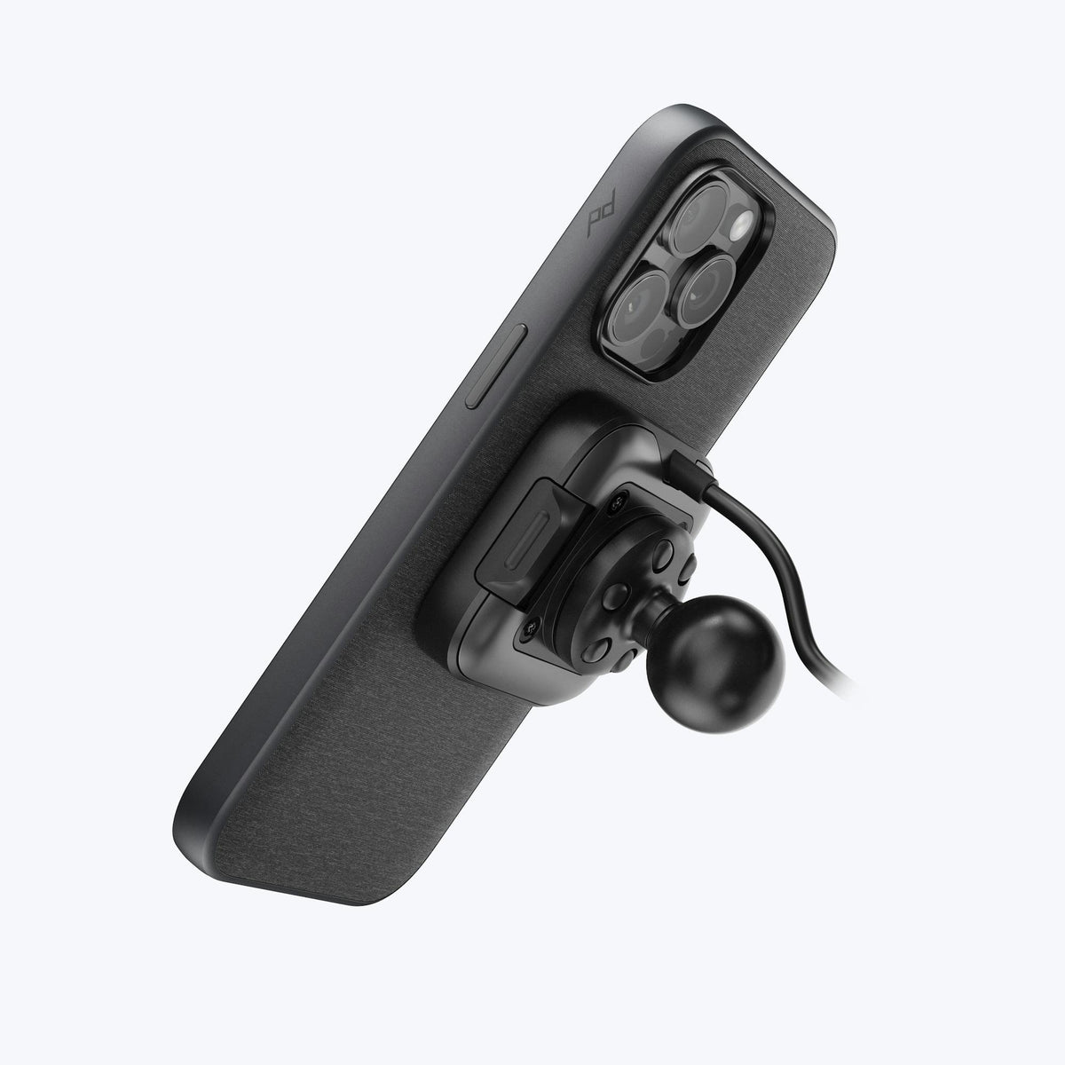 Peak Design Motorcycle Mount 1" Ball Adapter: Locking & Charging Black