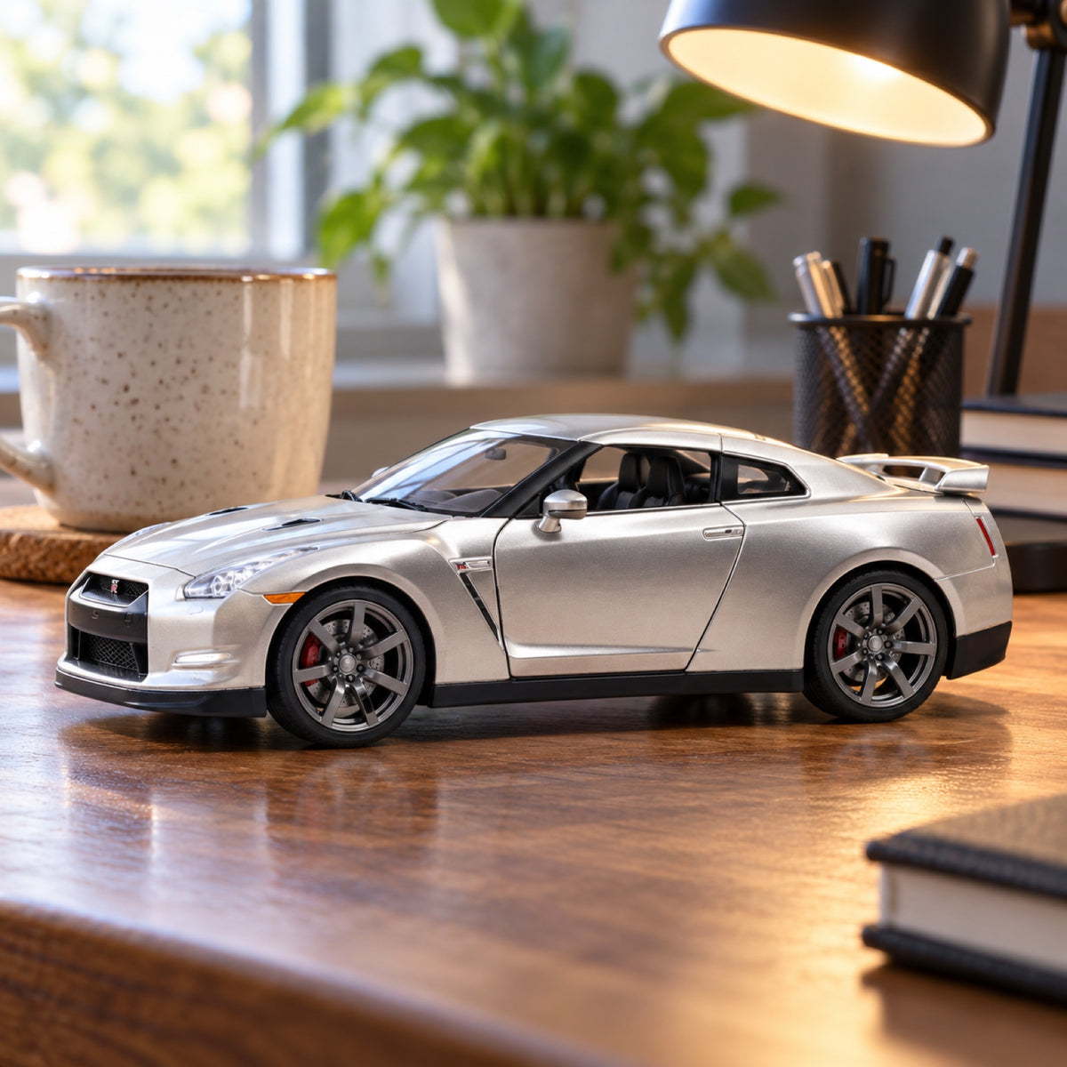 Fast & Furious Nissan GT-R 2009 Brian Modell – Silber – Illustrationsfoto (KI)