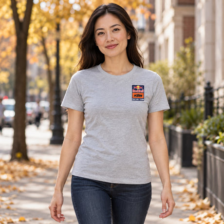 KTM Red Bull Racing Women's Backprint T-Shirt – Grey – illustrative photo (AI)
