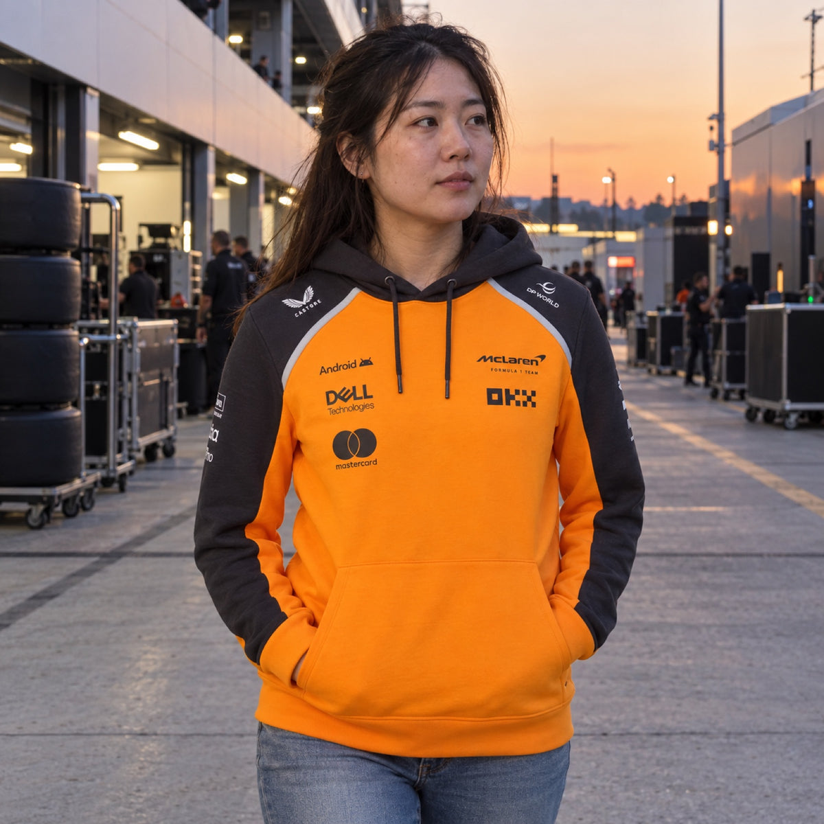 McLaren F1 Team Hoodie with Sponsor Logos – ilustrační foto 2 (AI)