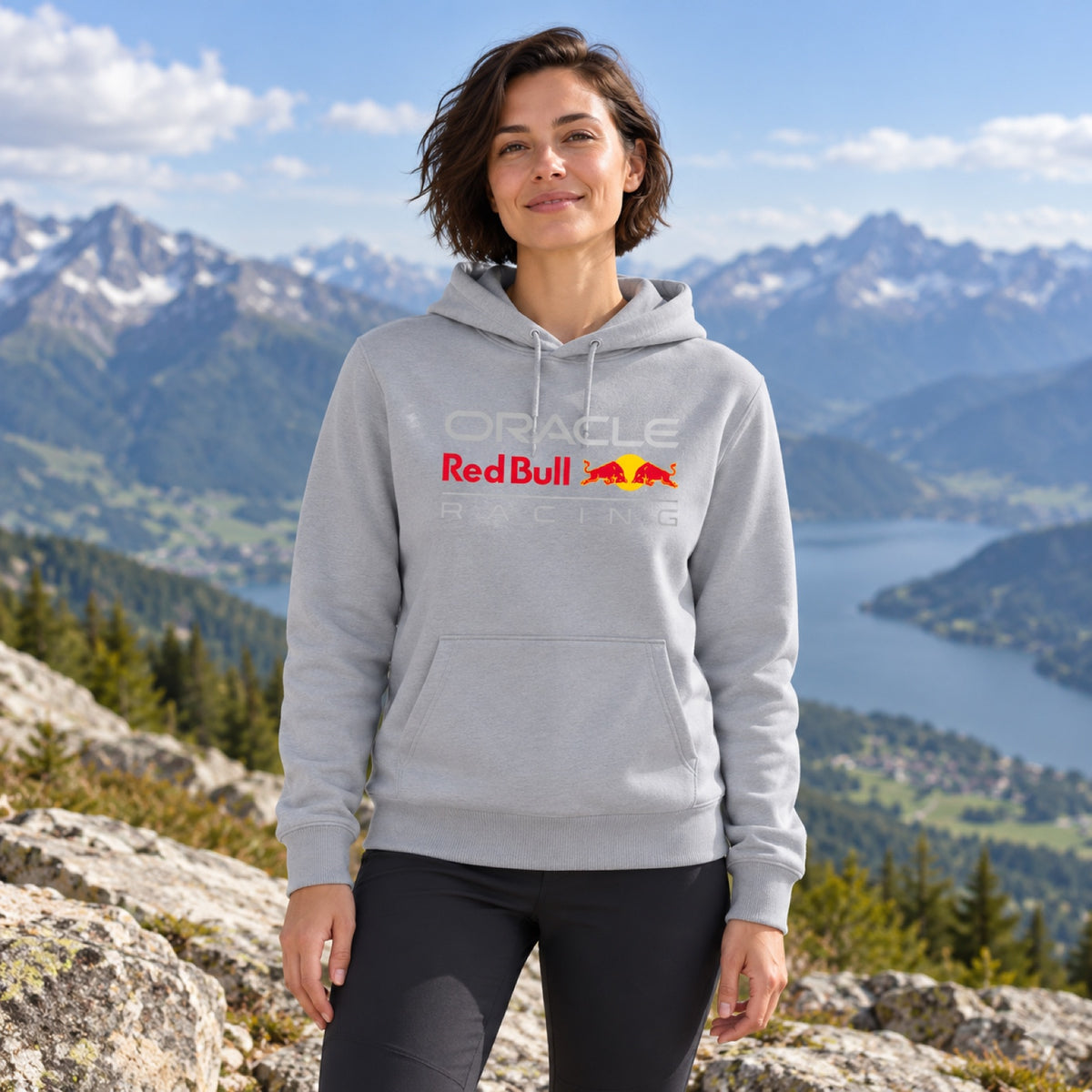 Oracle Red Bull Racing CORE Freizeit-Logo-Hoodie – Grau – Illustrationsfoto (KI)