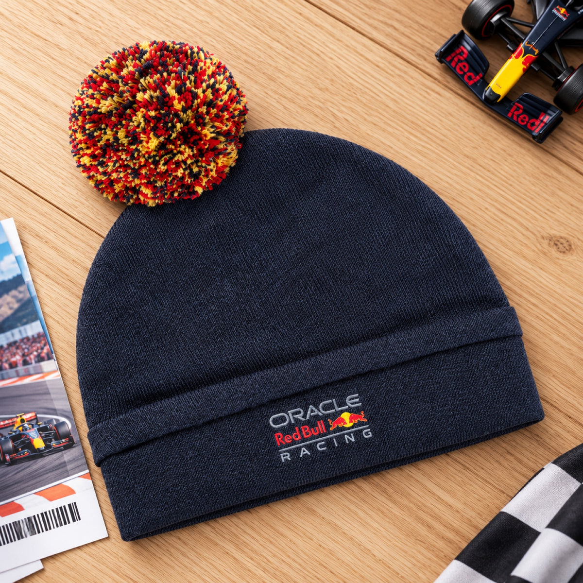Oracle Red Bull Racing Baby-Bommelmütze – Illustrationsfoto (KI)