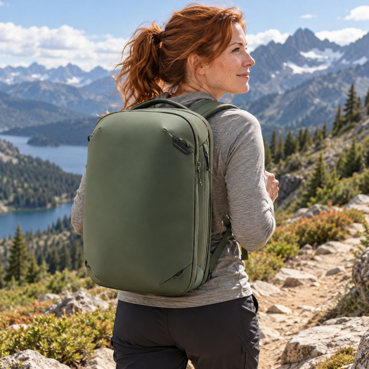 Peak Design Travel Backpack 20L – Sage – illustrative photo (AI)