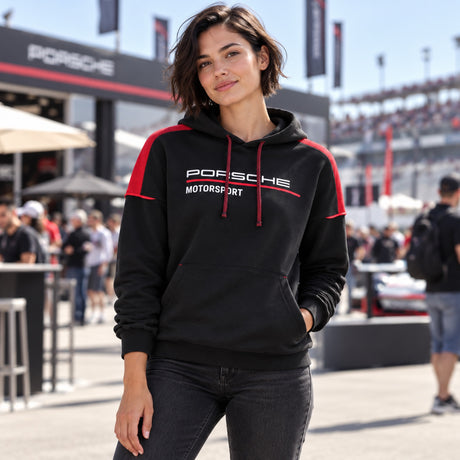 Porsche Motorsport Lifestyle-Hoodie – Schwarz – Illustrationsfoto (KI)