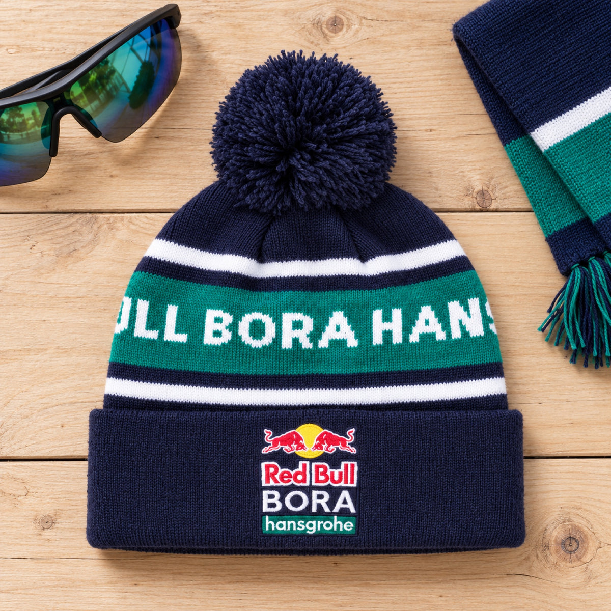 Red Bull Bora Hansgrohe Kinder-Bommelmütze – Dunkelblau – Illustrationsfoto (KI)