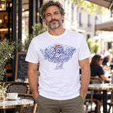 Red Bull Doodle Art T-Shirt – Weiß – Illustrationsfoto (KI)