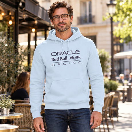 Red Bull Racing F1 Casual Hoodie with ORBR Logo – Light Blue – illustrative photo (AI)