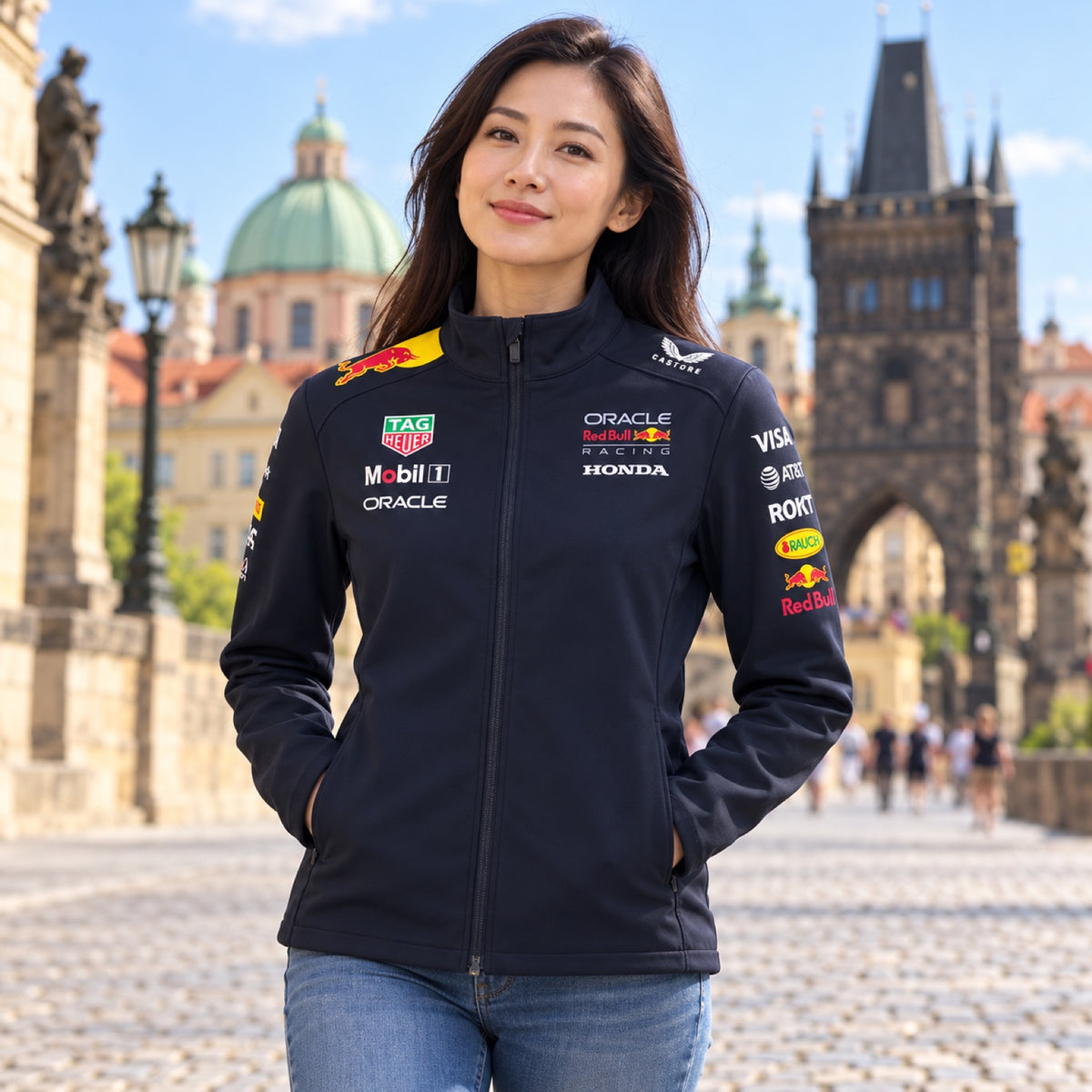 Oracle Red Bull Racing Team Softshell Jacket with Sponsor Logos – illustrative photo (AI)